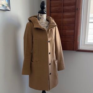 Babaton Tan Hooded Coat